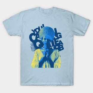 Erykah Retro Musician Light Blue T-Shirt